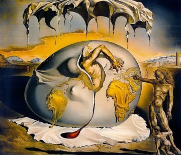 Niño geopolítico observando el nacimiento del hombre nuevo 2 Surrealismo Pinturas al óleo